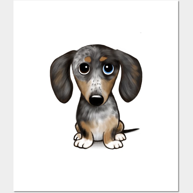 Merle Dapple Dachshund Cute Wiener Dog Wall Art by Coffee Squirrel